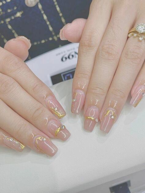 Luxe Flexi Gel Extensions, Full Set Design + Gems